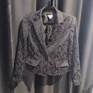Elegant Black Patterned Women's Blazer